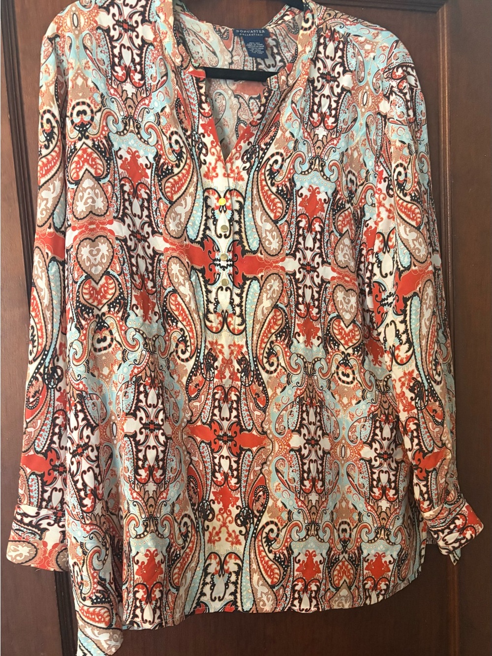 Doncaster Collection 100% Silk Paisley Blouse - Picture 2 of 7